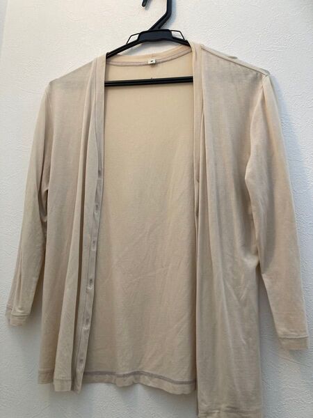 カーディガン M 七分 ベージュ