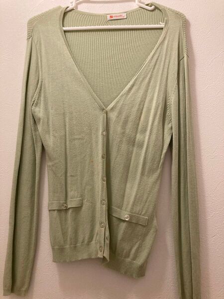 L&Beautifulカットソー カーディガン ニット 長袖 Vネック M