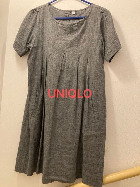UNIQLO 半袖 ワンピース グレーM