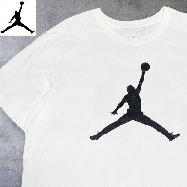 NIKE ナイキ ジョーダン JORDAN ジャンプマン デカ ロゴ プリント Tシャツ 半袖 半袖T 白 ホワイト カットソー