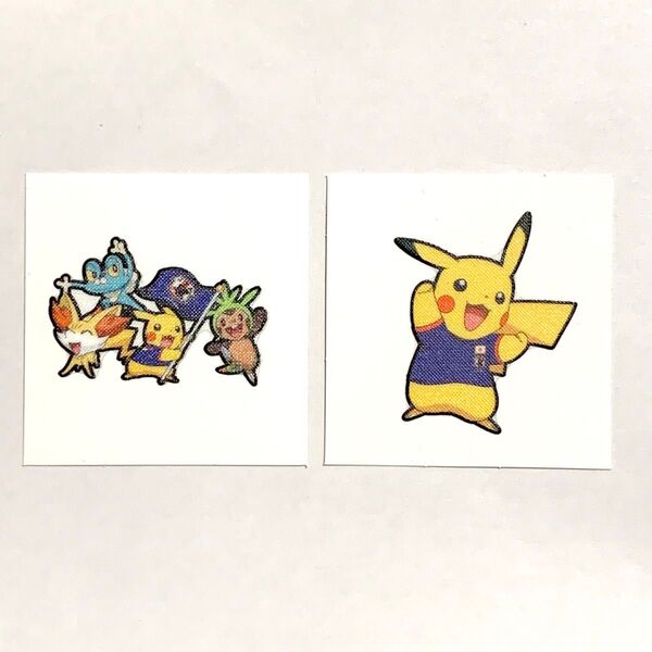 ポケモンパン デコキャラシール 第一パン ピカチュウ 御三家 フォッコ ハリマロン ケロマツ サムライブルー サッカー