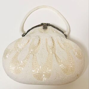 総ビーズバッグ 昭和レトロ 和装バッグ がま口 ハンドバッグ 和装小物