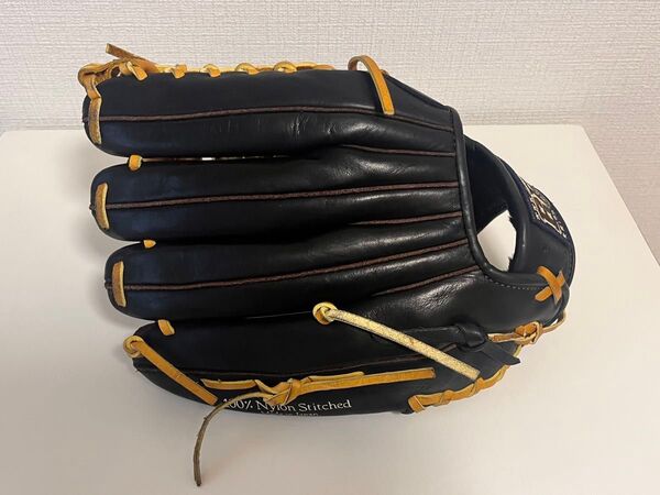 美品 BEN グラブ 外野手用 ブラック×オレンジ USA-7500BN 野球グローブ
