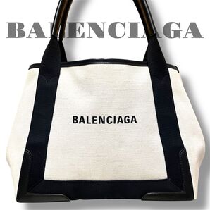 BALENCIAGA ネイビーカバス S ハンドバッグ ショルダーバッグ キャンバス バレンシアガ ハンドバッグ ブラック