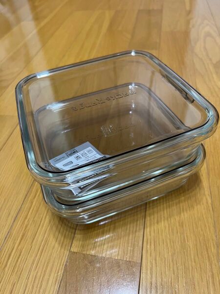 【新品 未使用】iwaki 耐熱ガラス保存容器 1.2L 2個 クールグレー 1200ml