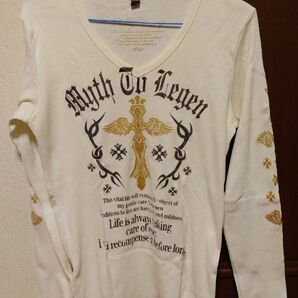 Myth To Legen 長袖Tシャツ ホワイト クロス プリント