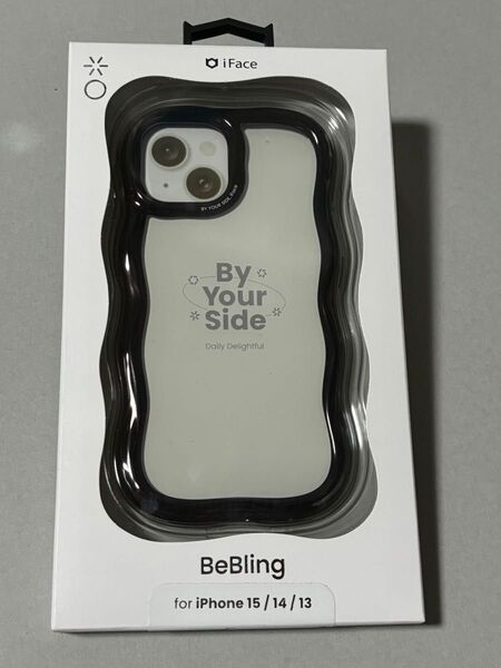 iFace BeBling iPhone15/14/13 ブラック 黒 未使用 スマホケース うねうね