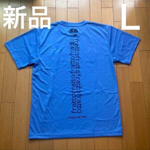 新品 fratto オリジナル Tシャツ ロゴ L MIXブルー フラット