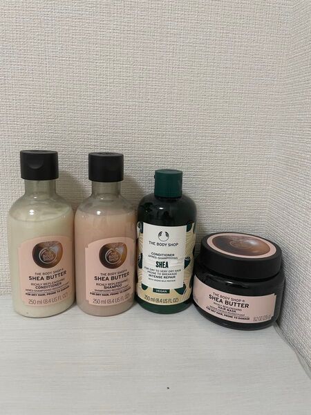 THE BODY SHOP①シャンプー新品1個② コンディショナー新品1個③シャンプー中古1個④ヘアマスク中古1個