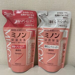 数量限定SALE★クーポンで200円引★ミノン薬用シャンプー380ml1個薬用コンディショナー380ml1個詰め替え