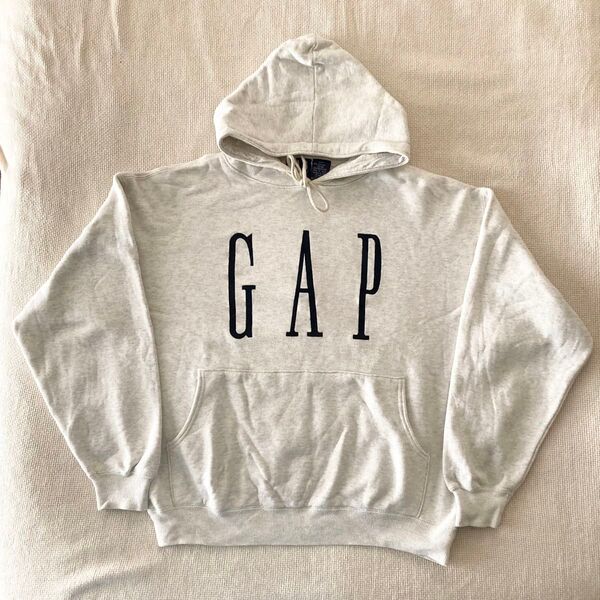 90s OLD GAP hoodie パーカー オールド ギャップ ビンテージ ヴィンテージ 刺繍 グレー 90年代