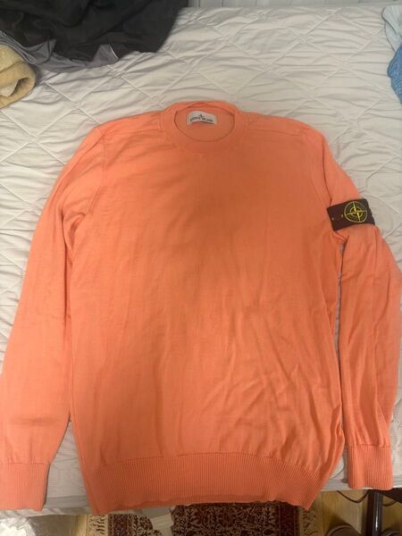 【美品】Stone Island ストーンアイランド 薄手ニット セーター オレンジ系