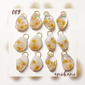 *069 ハンドメイド レジンパーツ アクセサリー チャーム ハンドメイドパーツ ドライフラワー 押し花 素材