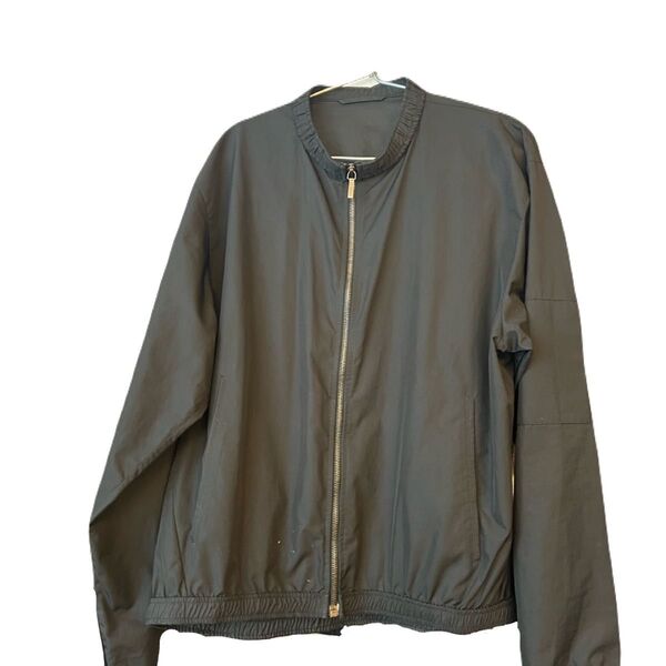 新品購入 JILSANDER 襟なし ノーカラー ジャケット アウター ブラック ブルゾン ジップアップ 48 ポリエステル