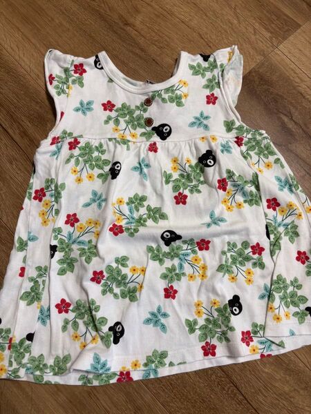 ミキハウス ダブルビー 女の子 カットソー Tシャツ トップス チュニック 120
