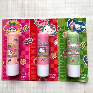 【新品未開封】サンリオ ギュッと!うるおうフルーツ リップクリーム 3つ