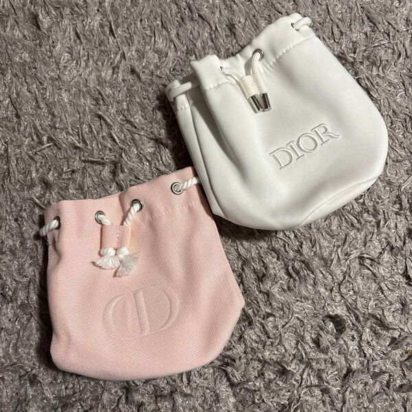 Dior ディオール ポーチ 巾着 ノベルティ 白い巾着 汚れあり セット