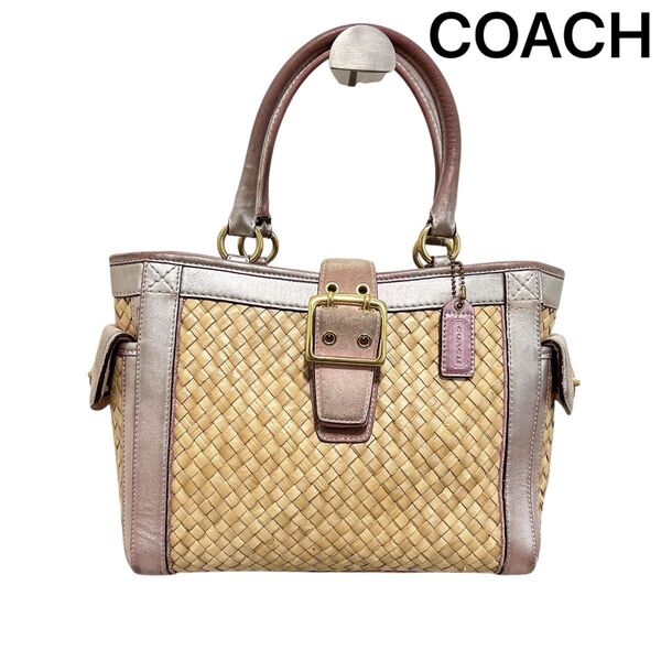 【COACH】 コーチ ハンドバッグ トートバッグ かごバッグ レザー