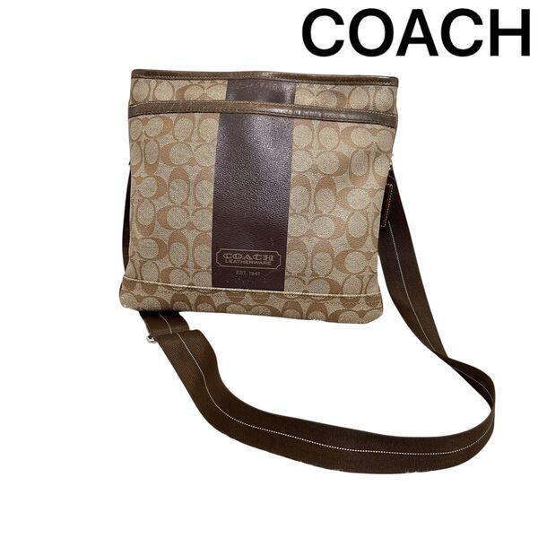 【COACH】 コーチ シグネチャー ショルダーバッグ レザー 斜めがけショルダーバッグ ブラウン ベージュ