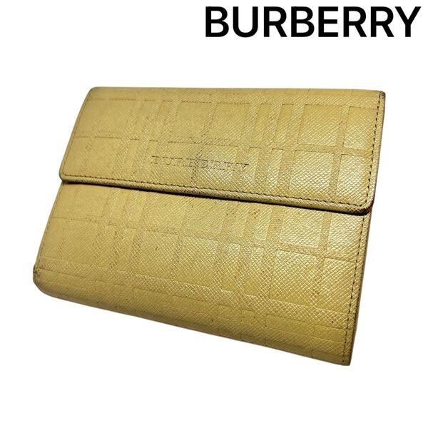 【BURBERRY】バーバリー 二つ折り がま口 財布 ブランド レザー ウォレット