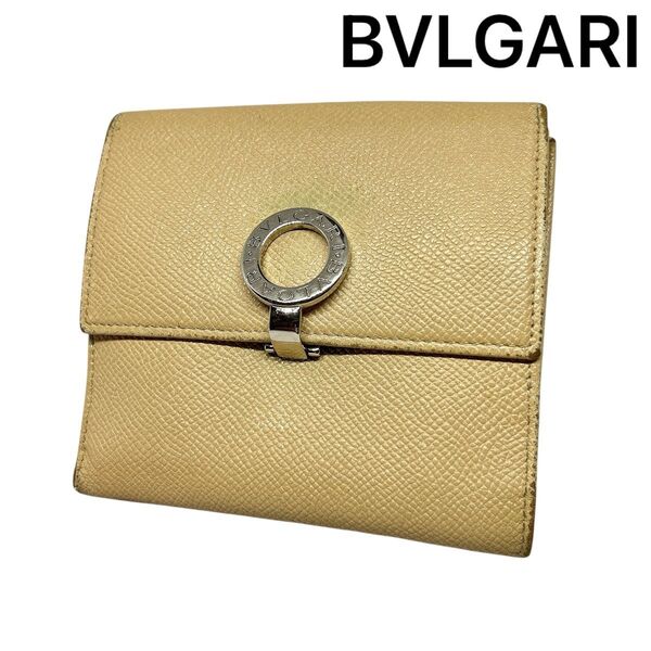 【BVLGARI】 ブルガリ ロゴグリップ 二つ折り 財布 ブランド レザー ウォレット 小銭入れ 札入れ