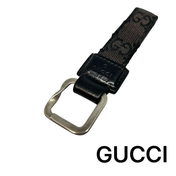【GUCCI】 グッチ キーホルダー キーリング 黒 ブラック