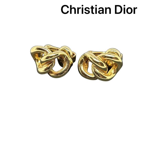 【Christian Dior】 クリスチャン ディオール イヤリング ゴールドカラー アクセサリー