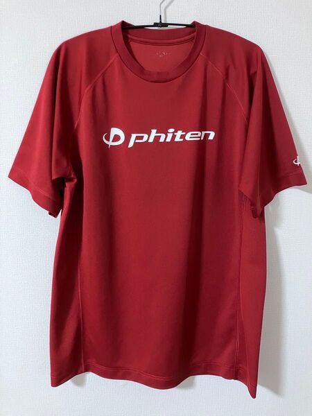 phiten ファイテン Tシャツ レッド メンズLサイズ スポーツ