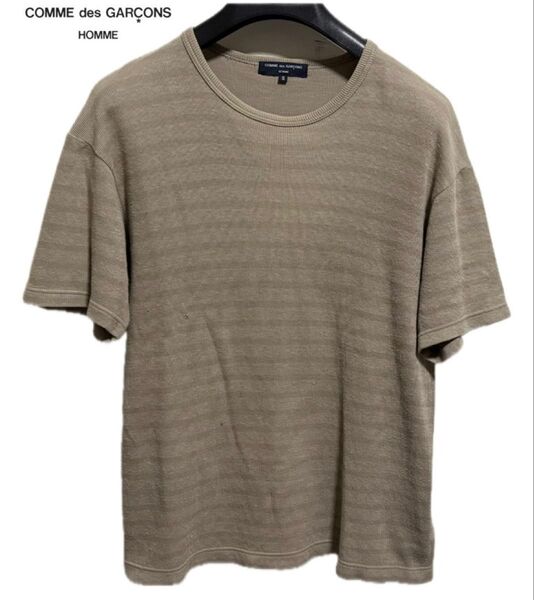 COMME des GARCONS HOMME コムデギャルソンオム 製品染め リブ編み ボーダー クルーネック Tシャツ