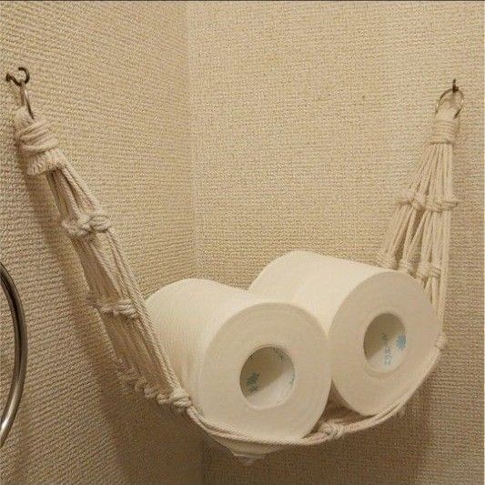 トイレ収納 トイレットペーパーホルダー ペーパー収納 タオル収納 ハンモック
