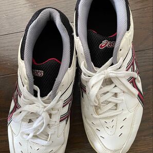 asics ランニングシューズ 25cm ホワイト/ブラック/レッド