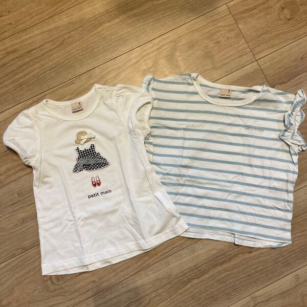100 petit main プティマイン 半袖 Tシャツ トップス 女の子 キッズ