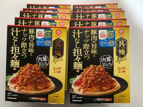 具入りめんつゆ具麺Rich 豚肉の旨味とナッツ際立つ汁なし担々麺風72g 10個 レトルトうどん・パスタソース 辛い (B) B