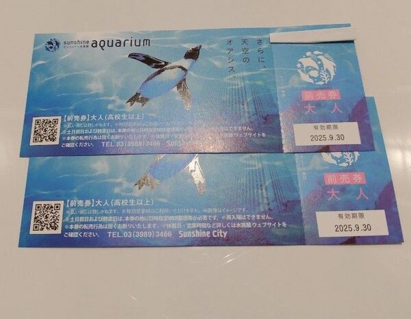 サンシャイン水族館 チケット 大人2枚