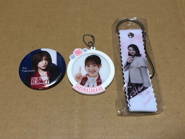 櫻坂46 武元唯衣 新せ界 缶バッジ/松田里奈 ラバーキーホルダー/遠藤光莉 ストラップキーホルダー