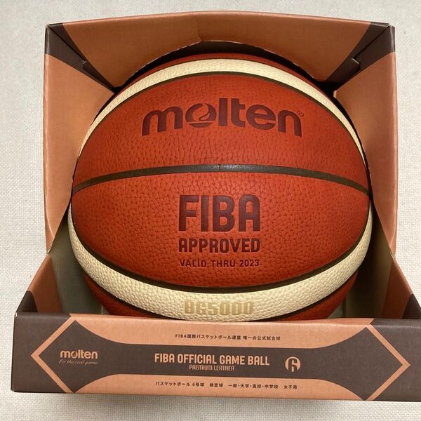 新品 BG5000 6号 molten バスケットボール 天然皮革 モルテン FIBA 公認球