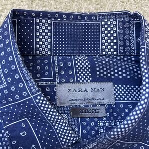 ZARA スリムフィット長袖メンズシャツ
