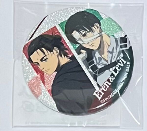進撃の巨人 グリッター 缶バッジ 特典 アニメイト エレン リヴァイ