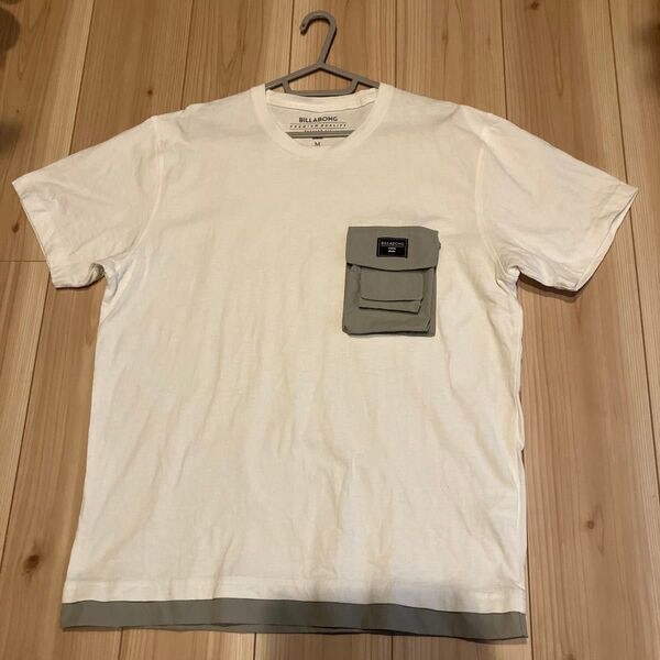 BILLABONG Tシャツ Mサイズ ホワイト 胸ポケット