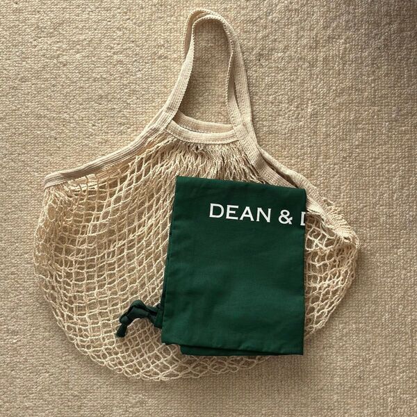 ディーン&デルーカ DEAN&DELUCA ネットバッグ ナチュラル 巾着付き グリーン 夏物 トートバッグ
