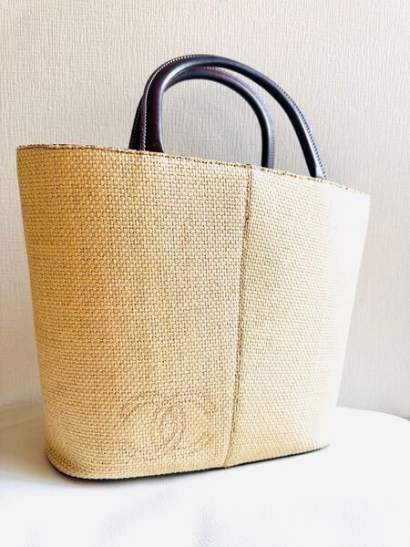 シャネル CHANEL ストローバッグ カゴバッグ 自立