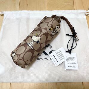 【COACH×PEANUTS 2025】UV プロテクション ミニ アンブレラ・シグネチャースヌーピー プリント