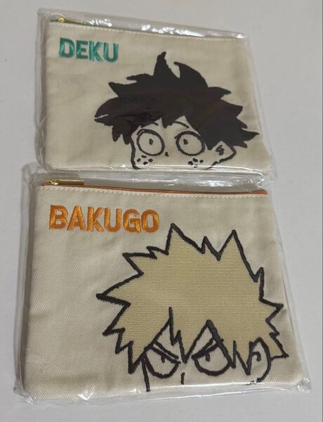 爆豪勝己 緑谷出久 デニム刺繍ポーチ 僕のヒーローアカデミア