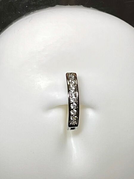 14G シルバー cz ヘソピアス キャッチ一体化 ボディピアス リング 臍ピアス