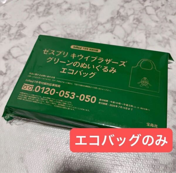 InRed インレッド 7月号 付録のみ ゼスプリ キウイブラザーズ チャームにもなる ぬいぐるみ エコバッグ 付録 キュウイ
