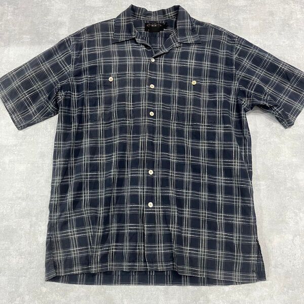 RRL 90s 半袖チェックシャツ ブルー 初期 3つ星 アメリカ製