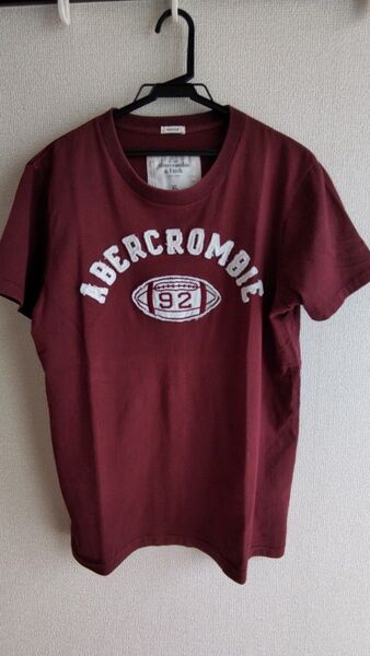 Abercrombie & Fitch Tシャツ メンズ XLサイズ エンジ系 古着