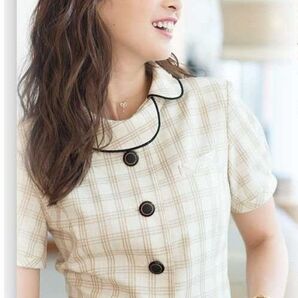 アンジョア オーバーブラウス 事務服 トップス 13号 夏服 制服 半袖