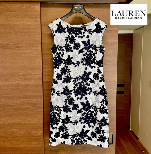 ☆LAUREN RALPH LAUREN ローレンラルフローレン 花柄刺繍 ノースリーブワンピース『6』☆