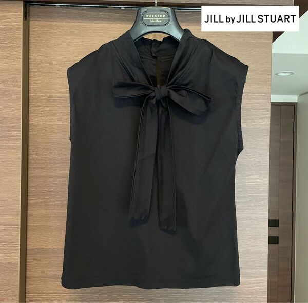 ☆JILL by JILLSTUART ジルバイジルスチュアート ボウタイ ブラック ノースリーブブラウス『FR』☆